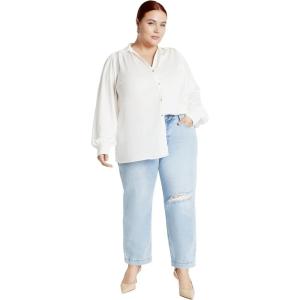 City Chic Women’s Plus Size Shirt – Hadlee(Ivory)