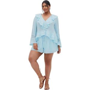City Chic Women’s Plus Size Shorts – Sara(Ice Blue)