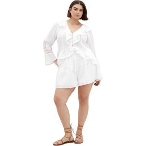 City Chic Women’s Plus Size Shorts – Sara(Ivory)