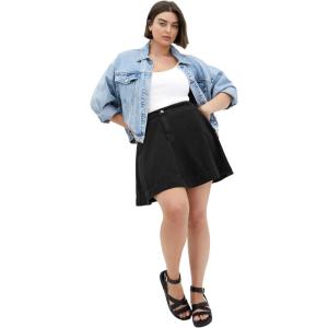 City Chic Women’s Plus Size Skirt – Flare Denim(Black)