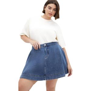 City Chic Women’s Plus Size Skirt – Flare Denim(Mid Denim)