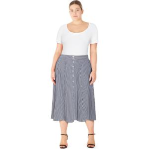 City Chic Women’s Plus Size Skirt – Stellar(Navy Stripe)