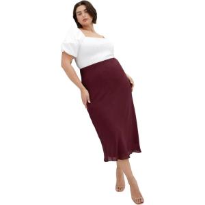 City Chic Women’s Plus Size Skirt-Kyra(Dark Cherry)