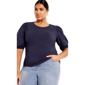 City Chic Women’s Plus Size Tara Top(Navy)