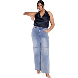 City Chic Women’s Plus Size Top – Chloe Cowl(Navy)