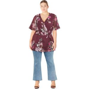 City Chic Women’s Plus Size Top – Mavis(Red Floral)