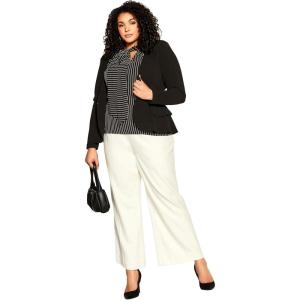 City Chic Women’s Plus Size Top – Mia Stripe(Black Stripe)