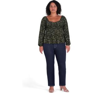 City Chic Women’s Plus Size Top – Monroe(Olive Ditsy)