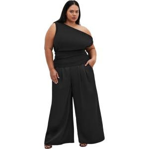 City Chic Women’s Plus Size Top – Paloma Shimmer(Black)