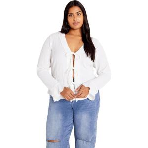 City Chic Women’s Plus Size Top Charmaine(Ivory)