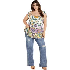 City Chic Women’s Plus Size Tunic Cleo(Jacaranda Splice)