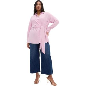 City Chic Women’s Shirt-Telia Side Tie(Soft Pink)
