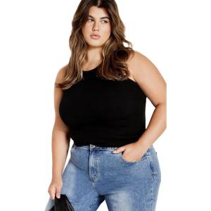 City Chic Women’s Talia Rib Tank(Black)