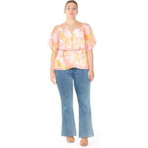 City Chic Womens Top – Alina Print(Pink Print)