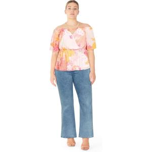 City Chic Womens Top – Alina Print(Print Rose)