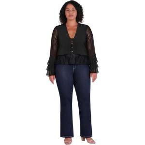 City Chic Womens Top – Ruffle Trixie(Black)