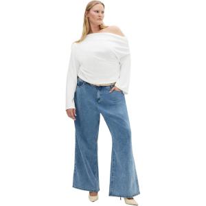 City Chic Women’s Top-Imani Off Shoulder Long Sleeve(Ivory)