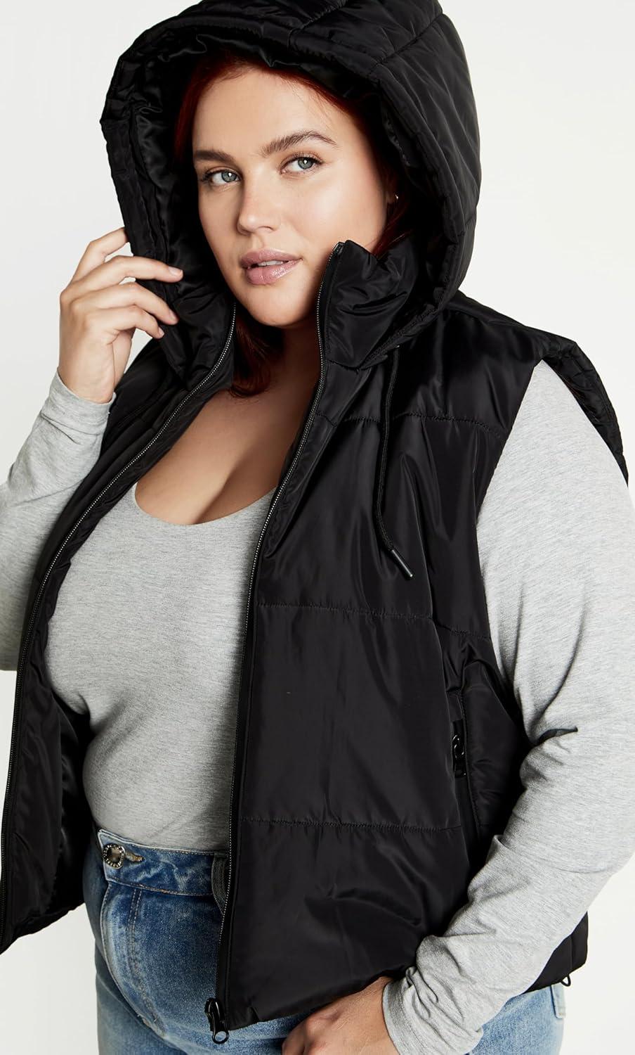 image:imageCITY CHIC Ava Puffer VestBlack
