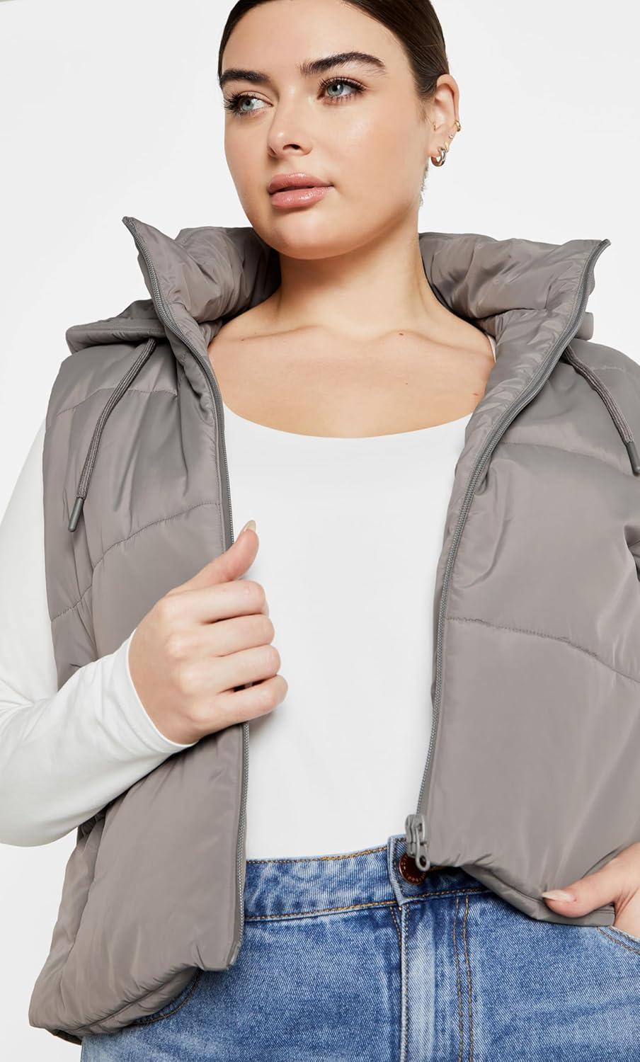 image:imageCITY CHIC Ava Puffer VestSage Grey
