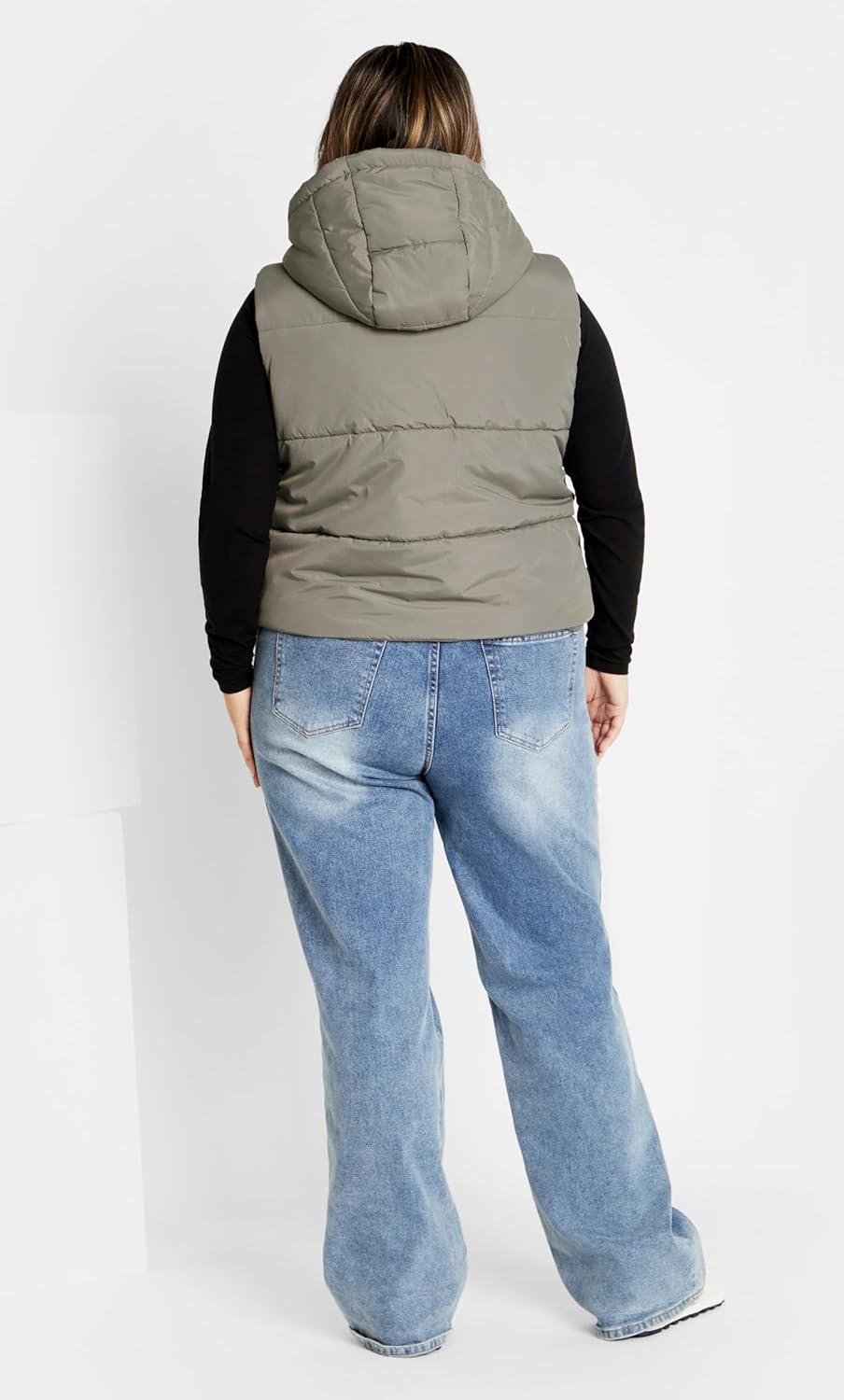 image:imageCITY CHIC Ava Puffer VestSage Grey