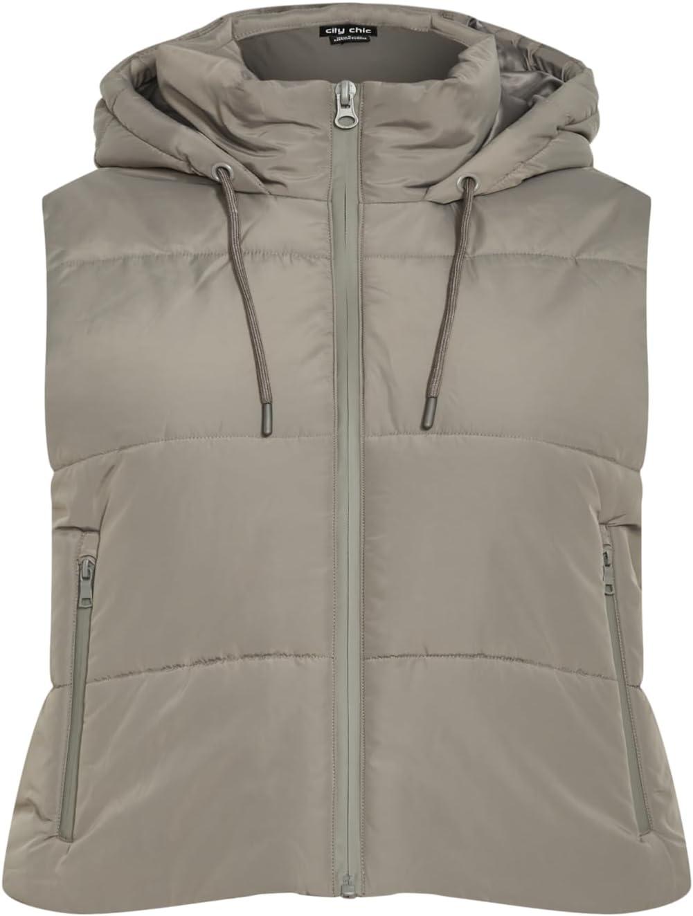image:imageCITY CHIC Ava Puffer VestSage Grey