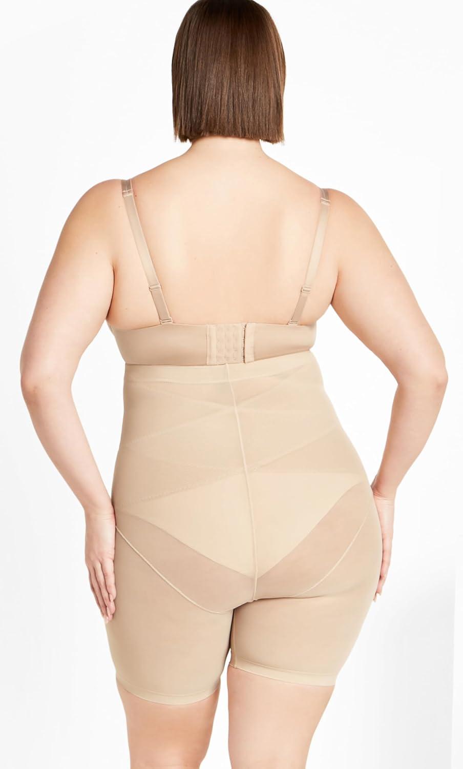image:imageCITY CHIC Plus Size Shorts Power Mesh ShortLatte