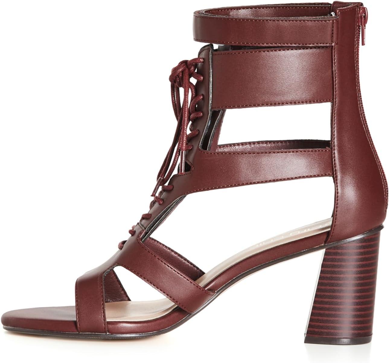 image:imageCITY CHIC WIDE FIT Attitude Lace Up Block HeelBrown