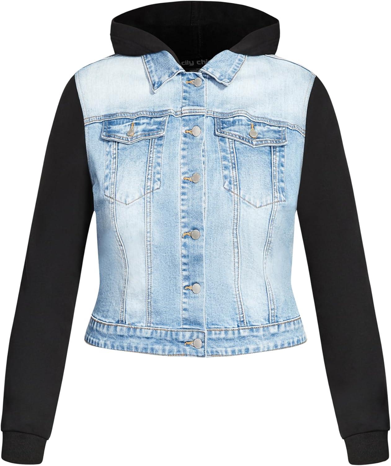 image:imageCity Chic CCX Womens Plus Size Jacket Denim StreetLight Wash