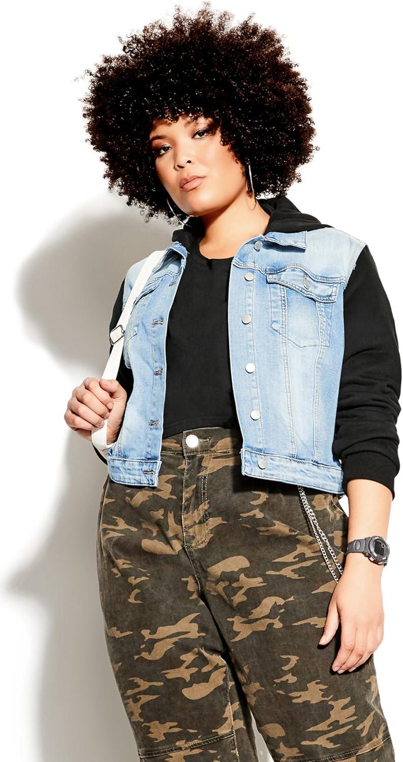 image:imageCity Chic CCX Womens Plus Size Jacket Denim StreetLight Wash