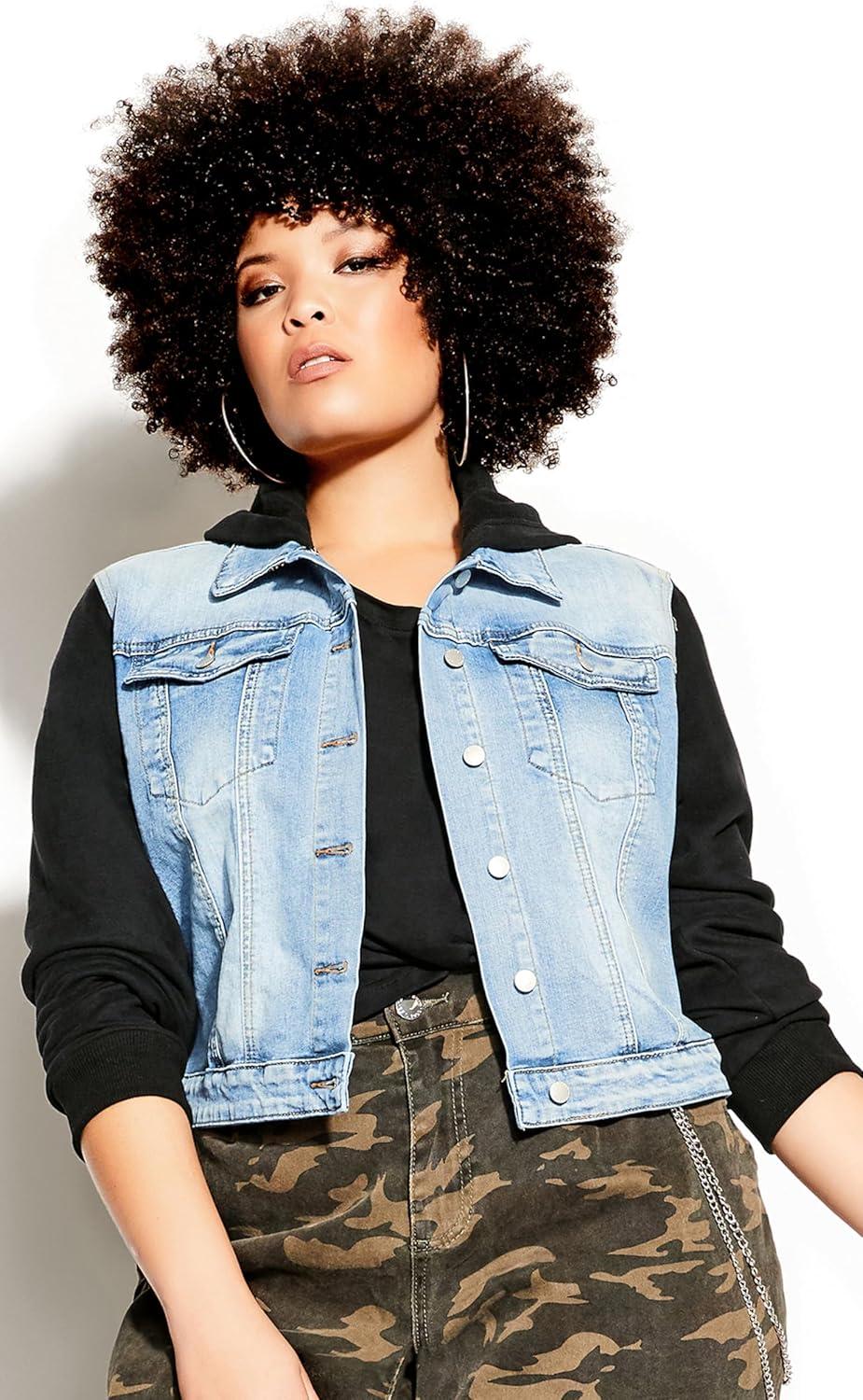image:imageCity Chic CCX Womens Plus Size Jacket Denim StreetLight Wash