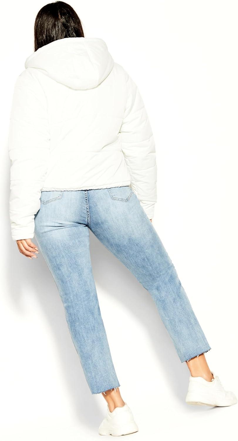 image:imageCity Chic CCX Womens Plus Size Jacket Streetwise PufferIvory