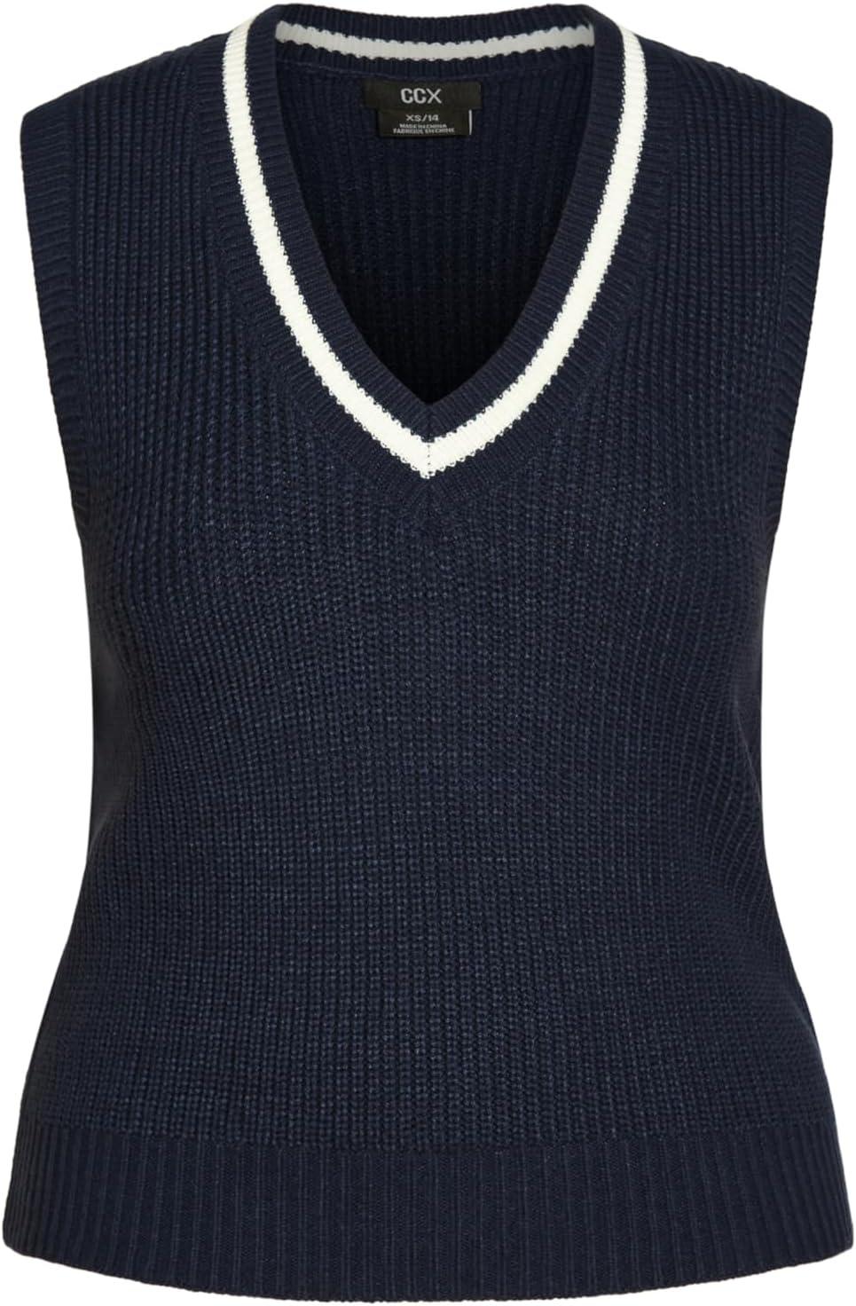 image:imageCity Chic CCX Womens Plus Size Vest Varsity SweaterBlue