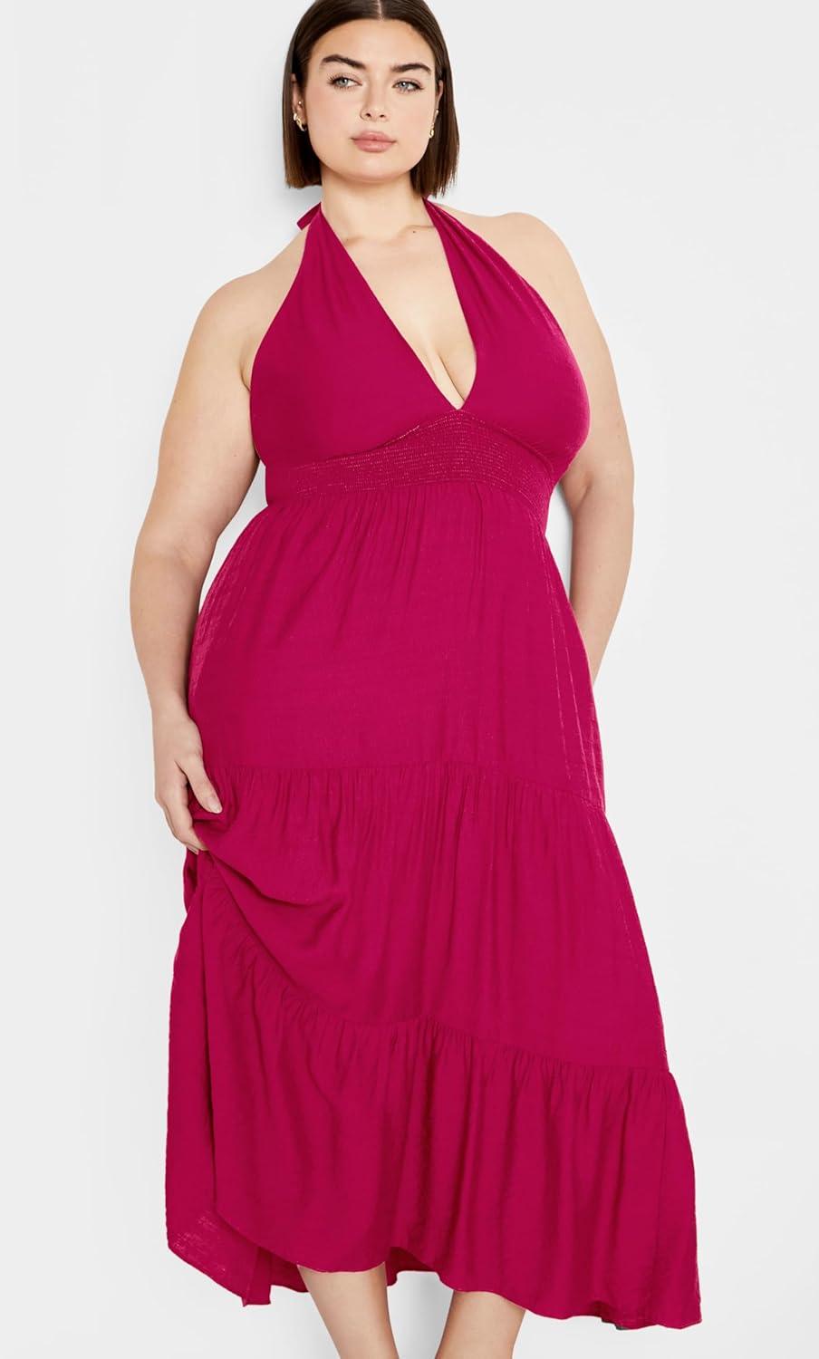 image:imageCity Chic Plus Size Dress Dallas Maxi DressSangria