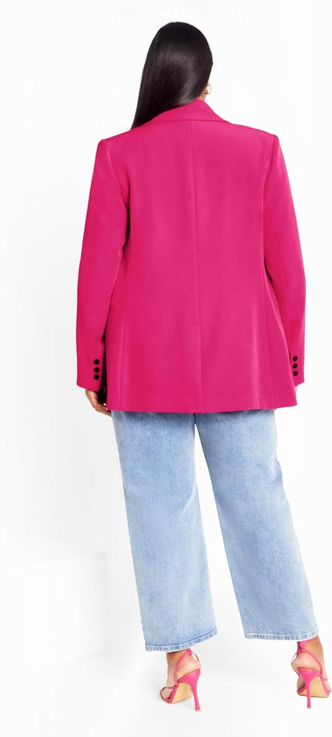 image:imageCity Chic Plus Size Jacket Oversized Alexis Blazer JacketLipstick Pink