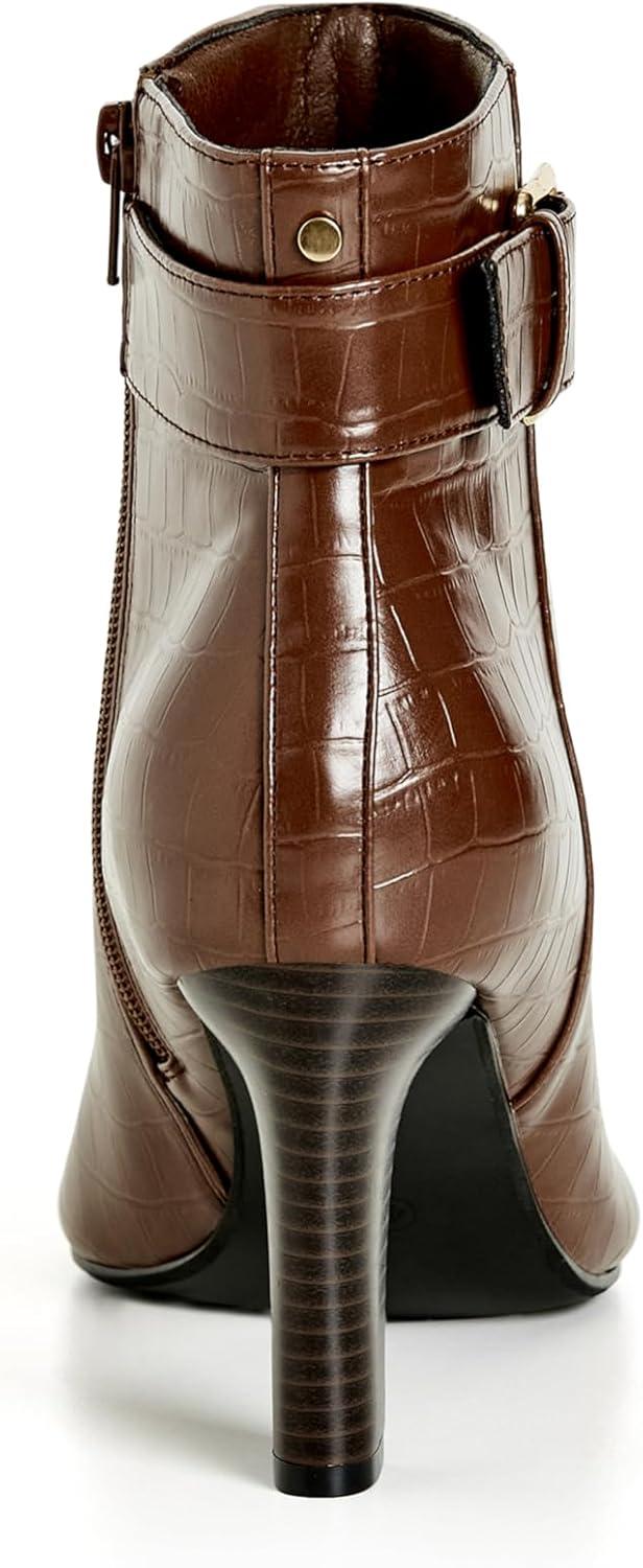 image:imageCity Chic Wide Fit Tory Ankle BootChoc Brown