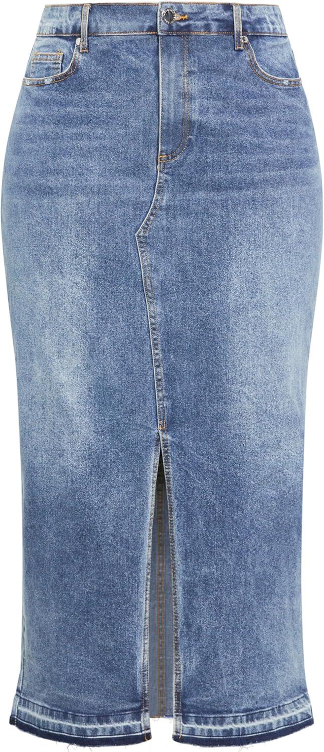 image:imageCity Chic Womens Citychic Plus Size Skirt HallieLight Denim