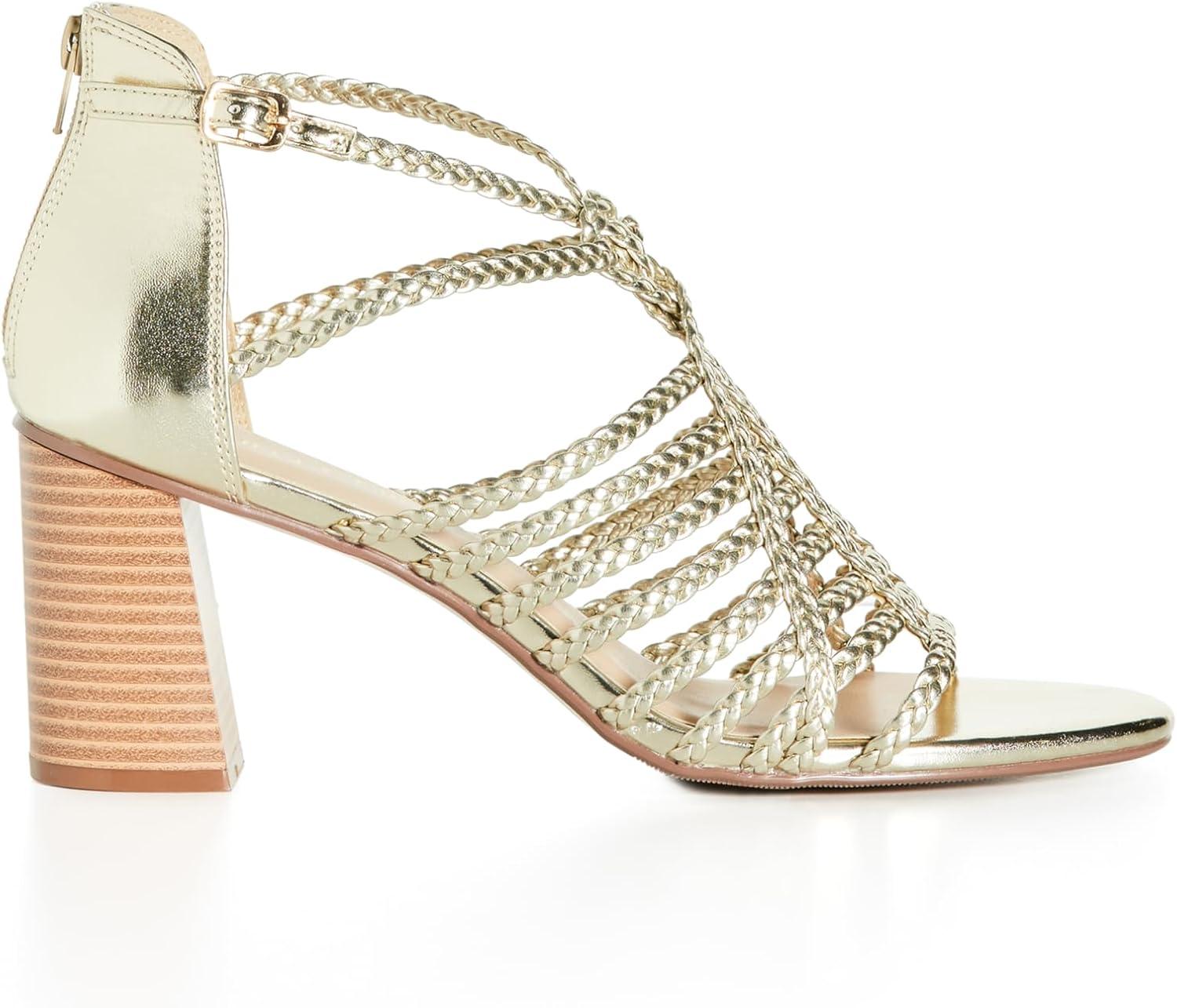 image:imageCity Chic Womens Heel WIDE FIT Braided MidaYellow