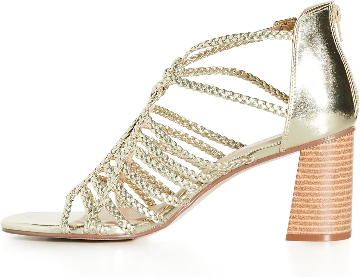 image:imageCity Chic Womens Heel WIDE FIT Braided MidaYellow