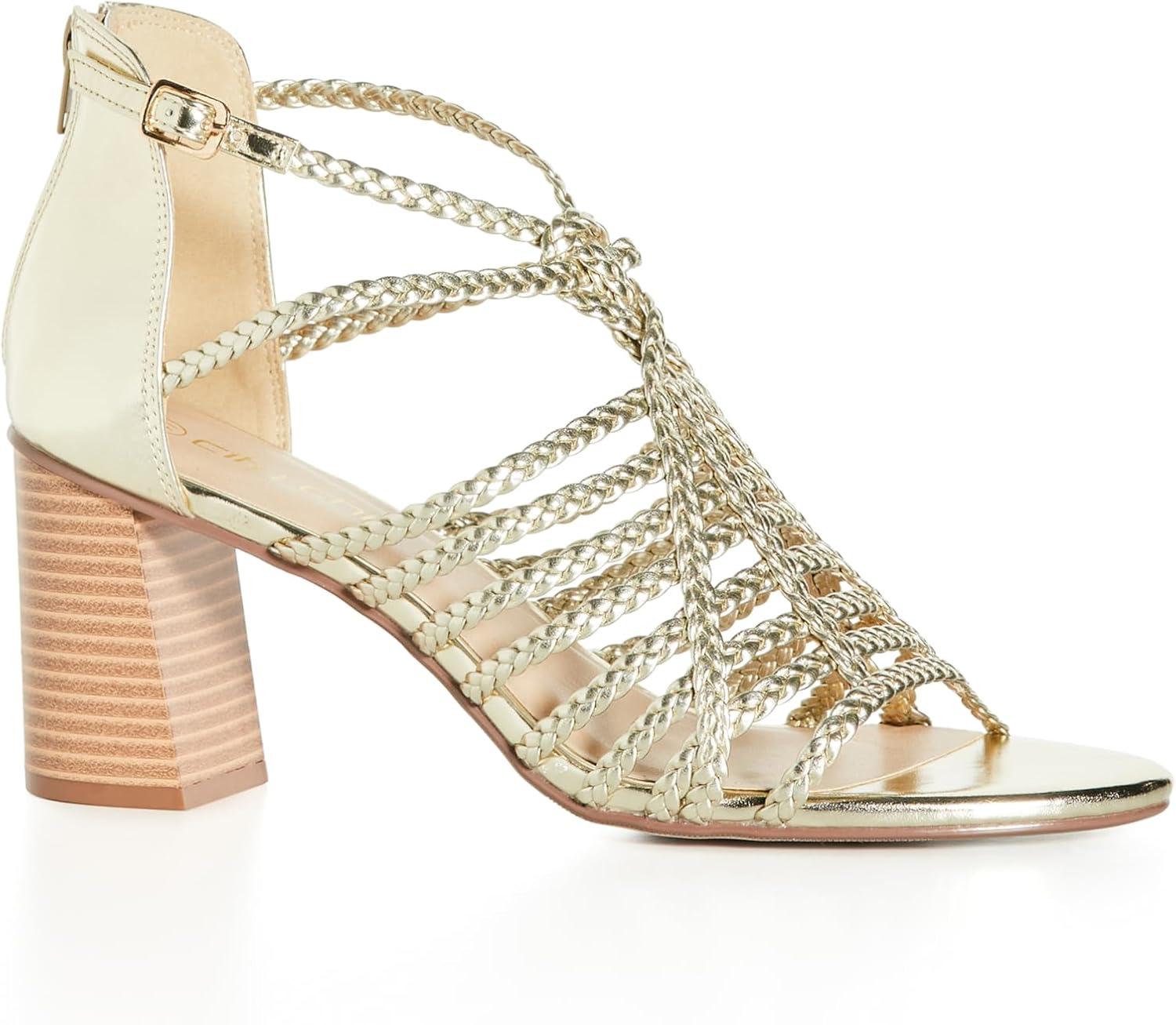 image:imageCity Chic Womens Heel WIDE FIT Braided MidaYellow