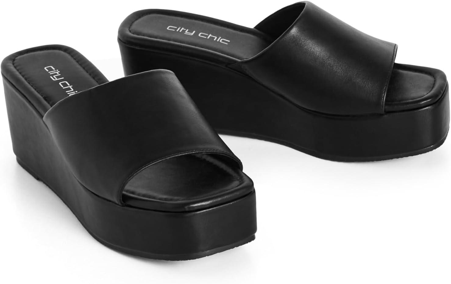 image:imageCity Chic Womens Platform SlideyBlack