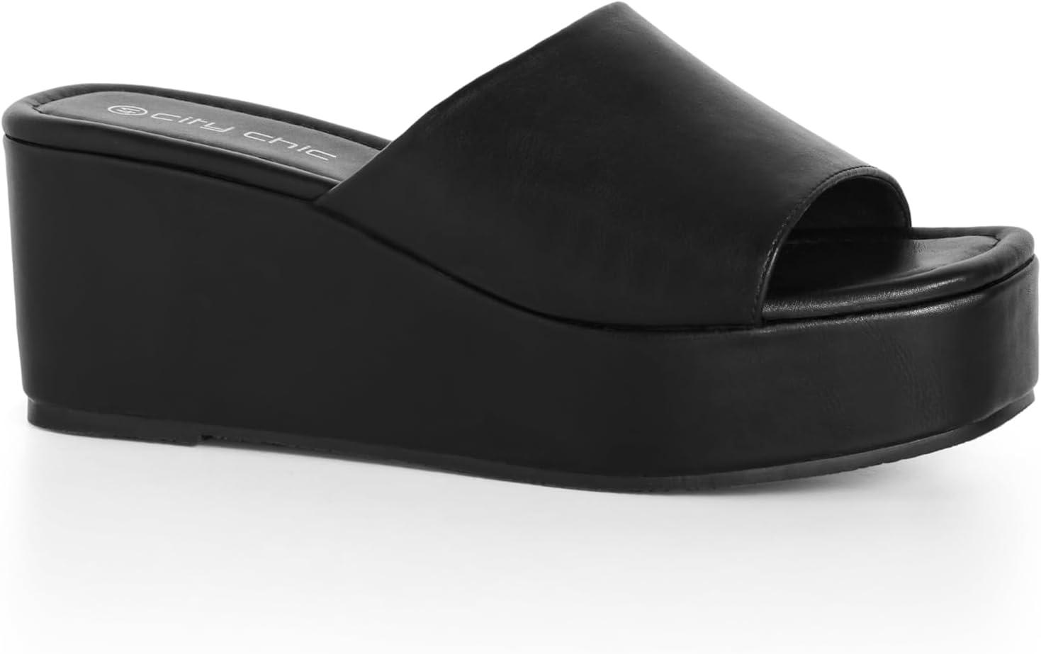 image:imageCity Chic Womens Platform SlideyBlack