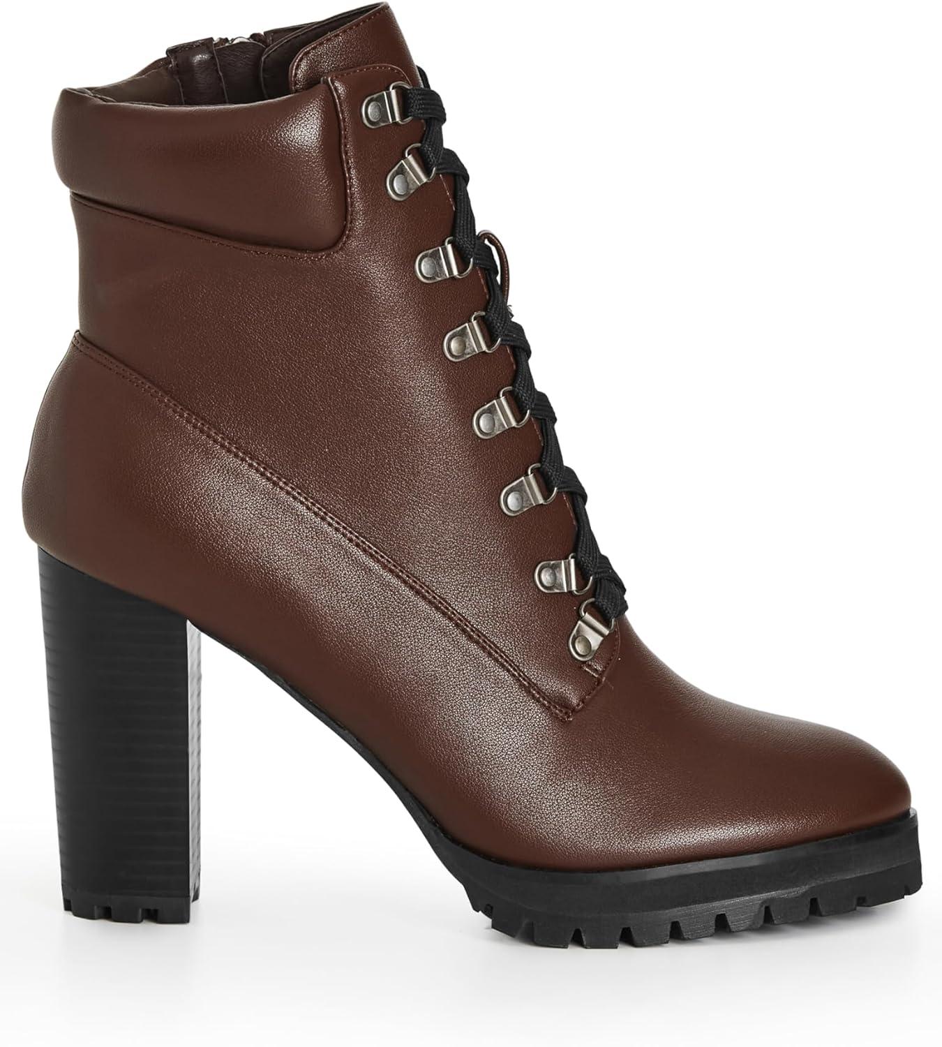 image:imageCity Chic Womens Plus Size Ankle Boot WatsonChoc Brown