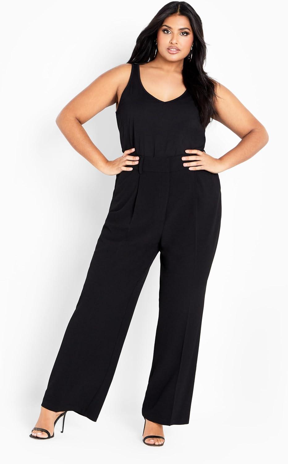 image:imageCity Chic Womens Plus Size Audrie Straight Leg Textured PantBlack