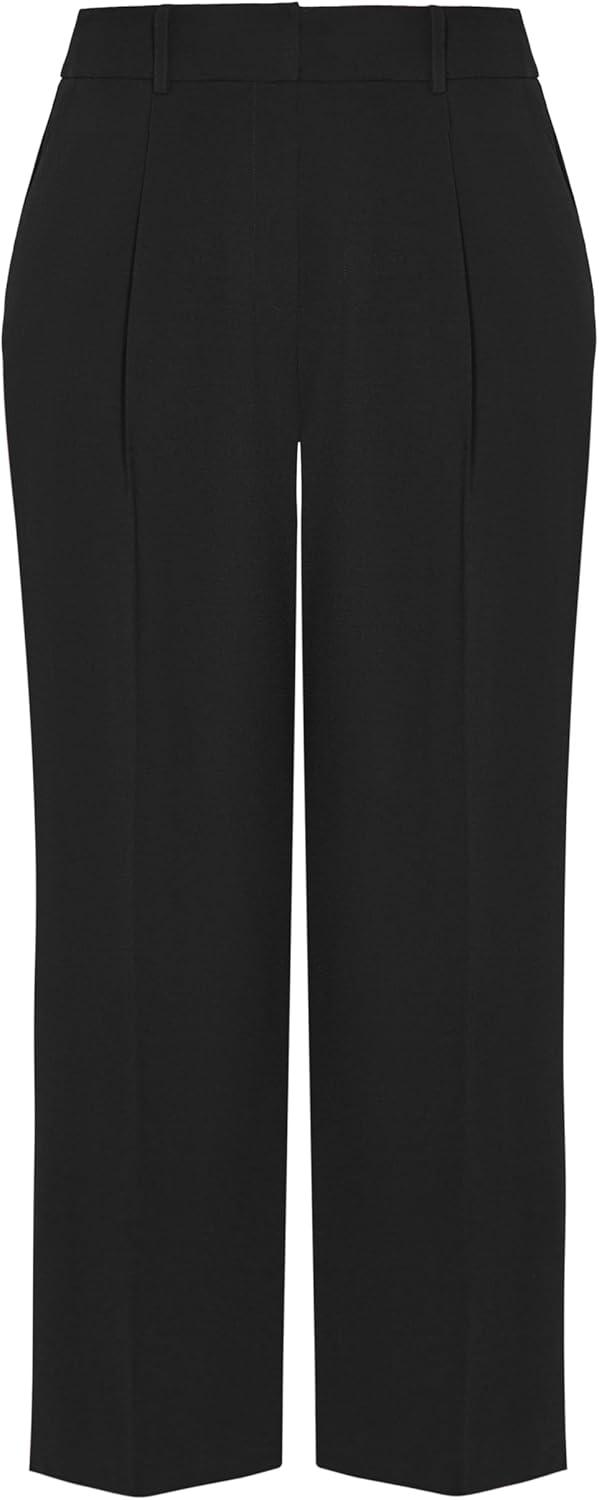 image:imageCity Chic Womens Plus Size Audrie Straight Leg Textured PantBlack