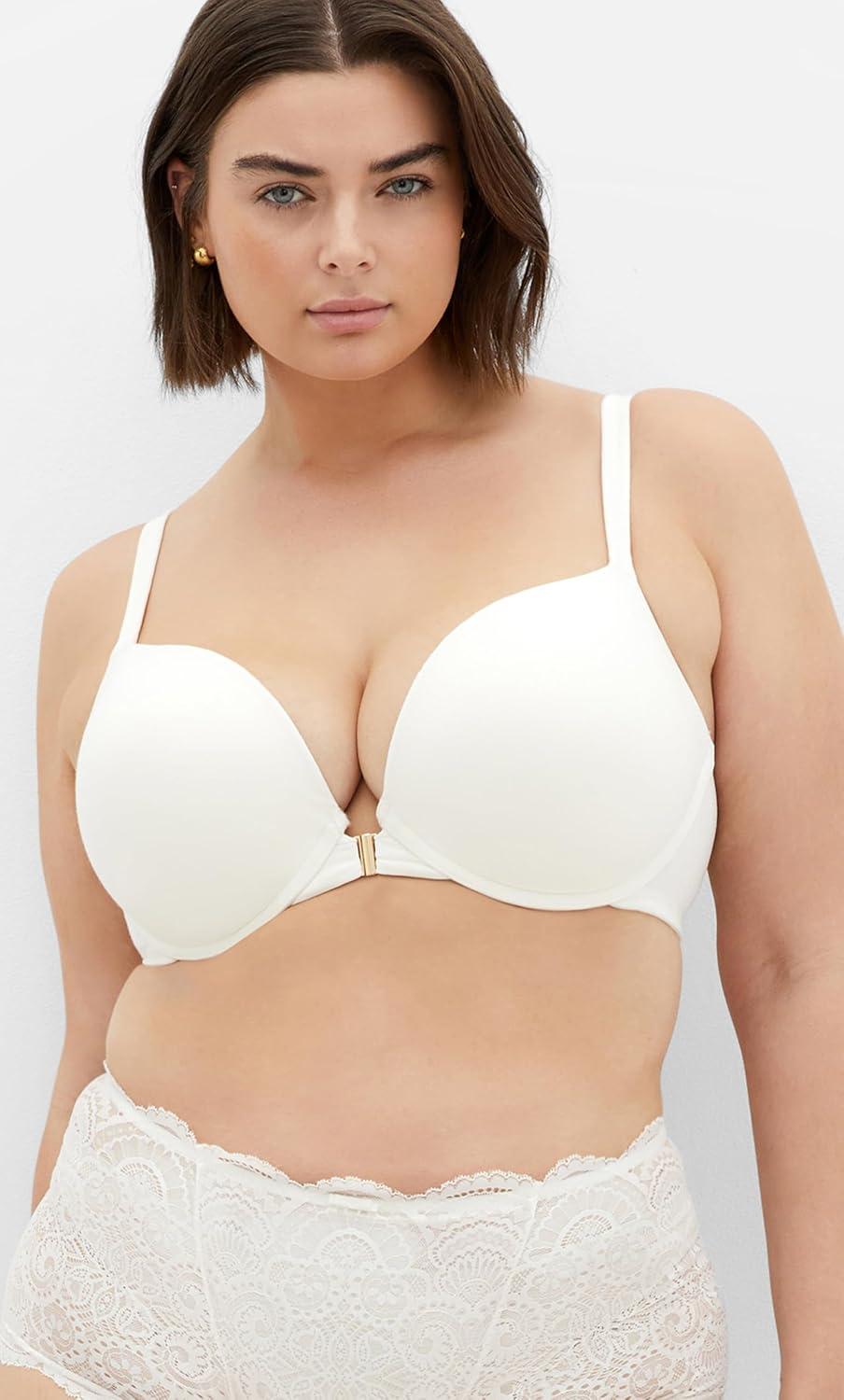 image:imageCity Chic Womens Plus Size Bra Smooth amp Chic Front Close Cotton Push UpIvory