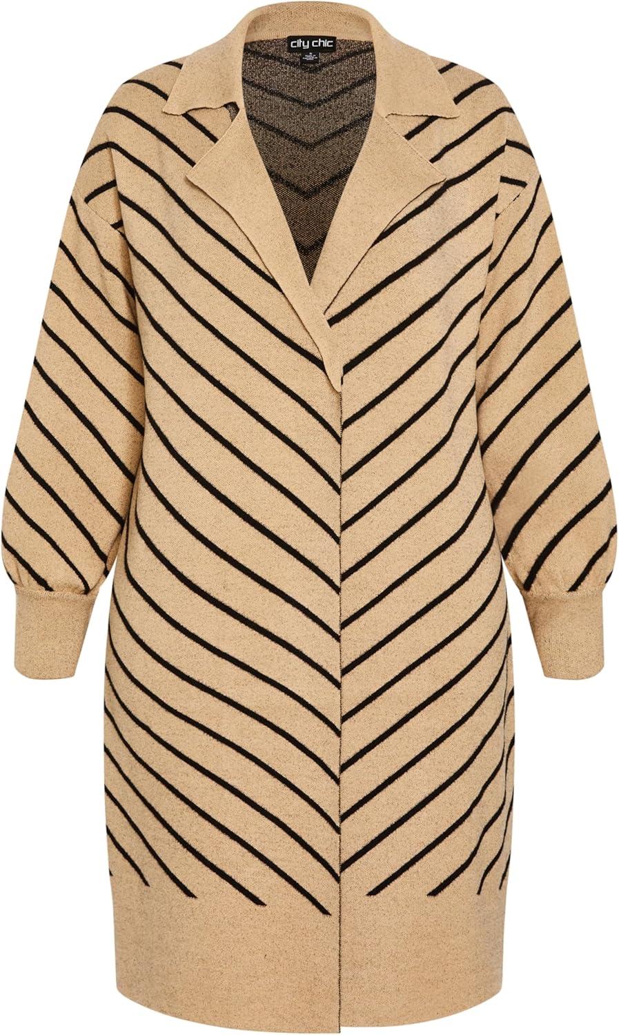image:imageCity Chic Womens Plus Size Cardigan Elsie StripeStripe