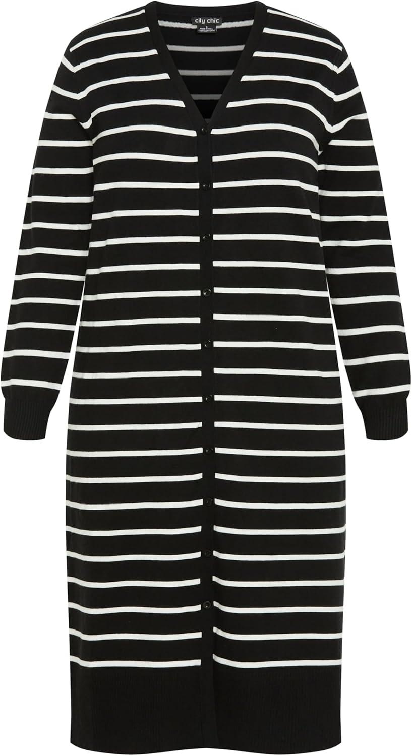 image:imageCity Chic Womens Plus Size Cardigan June StripeStripe