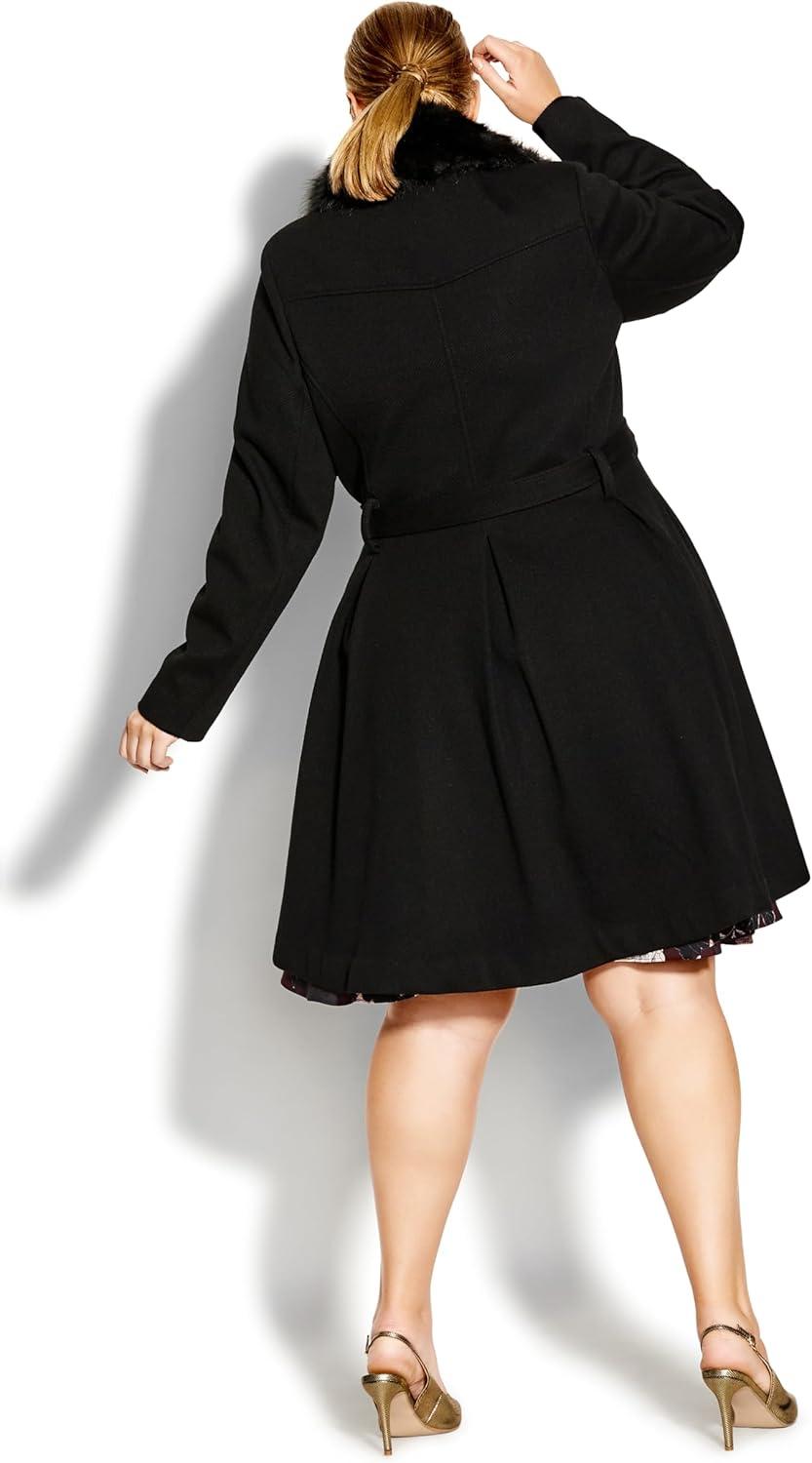 image:imageCity Chic Womens Plus Size Coat Blushing BelleBlack