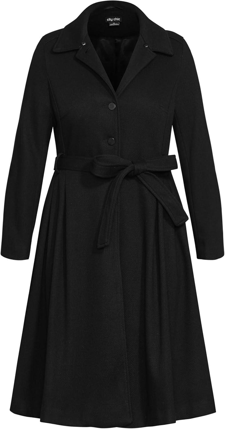 image:imageCity Chic Womens Plus Size Coat Blushing BelleBlack