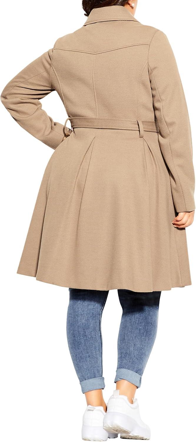 image:imageCity Chic Womens Plus Size Coat Blushing BelleTaupe